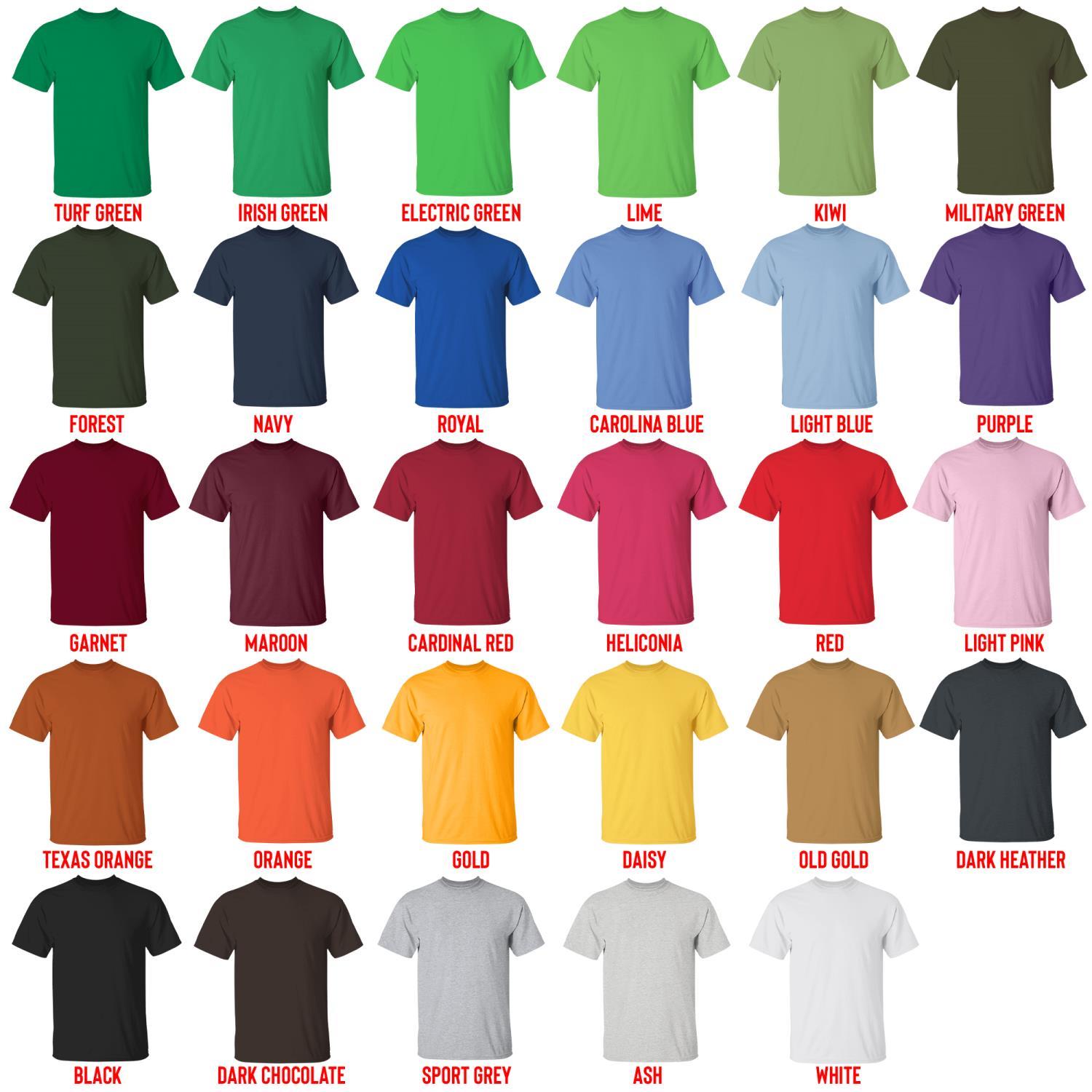 t shirt color chart - Nana Merch