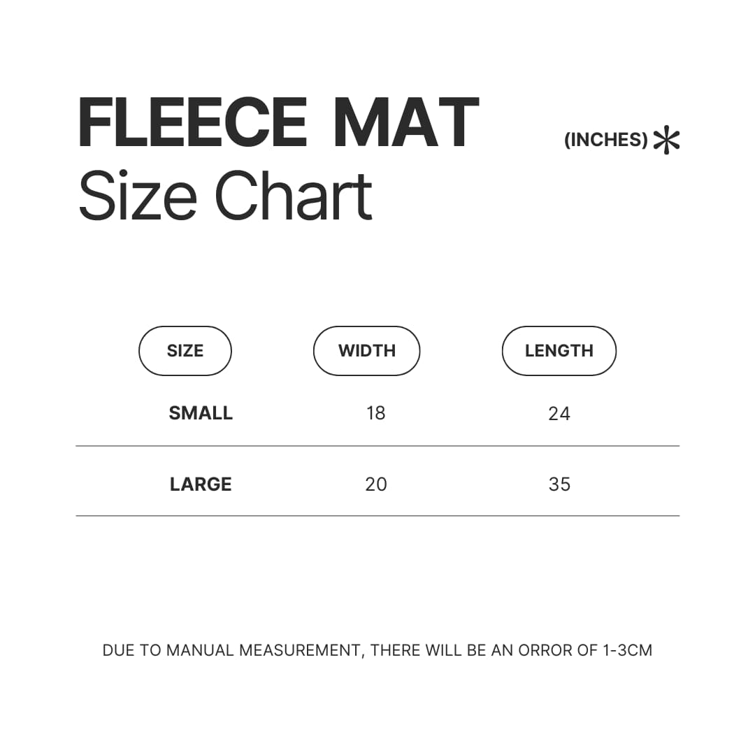 Fleece Mat Size Chart - Nana Merch