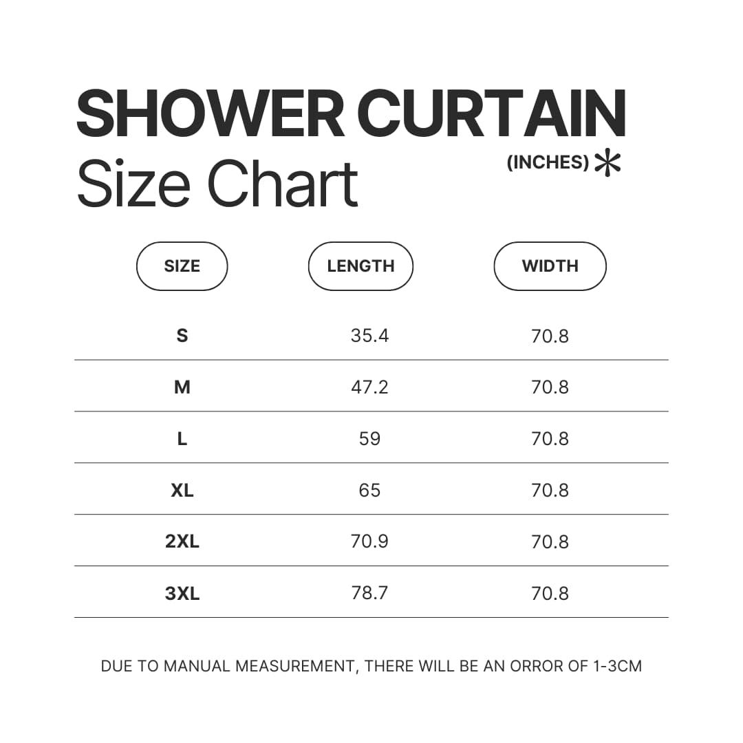 Shower Curtain Size Chart - Nana Merch