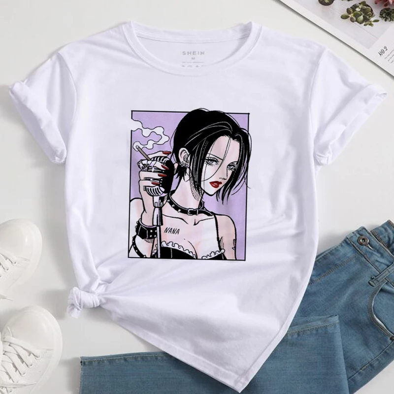 NANA Casual Anime Girl Summer Crop Top T-Shirt