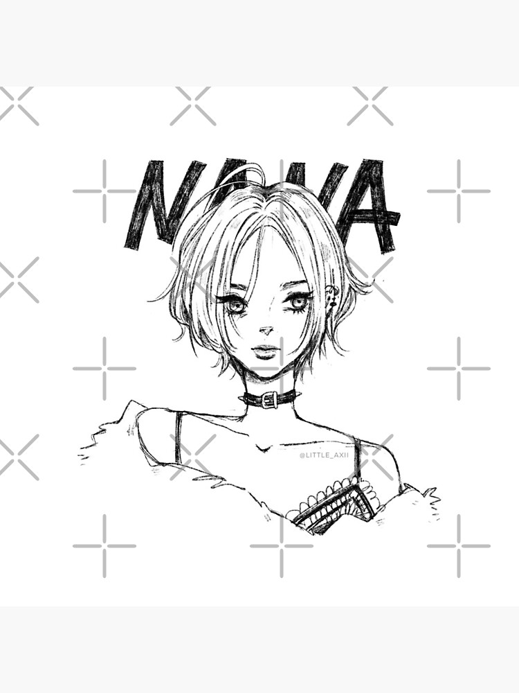 Black And White Nana Anime Throw Pillow - Image 2